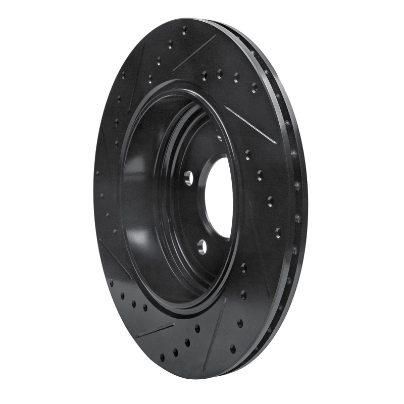BMW 530I Brake Rotor (1) - Rear Right - R1 Concepts - Drilled & Slotted - Black - `04-`10
